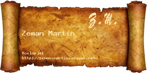 Zeman Martin névjegykártya